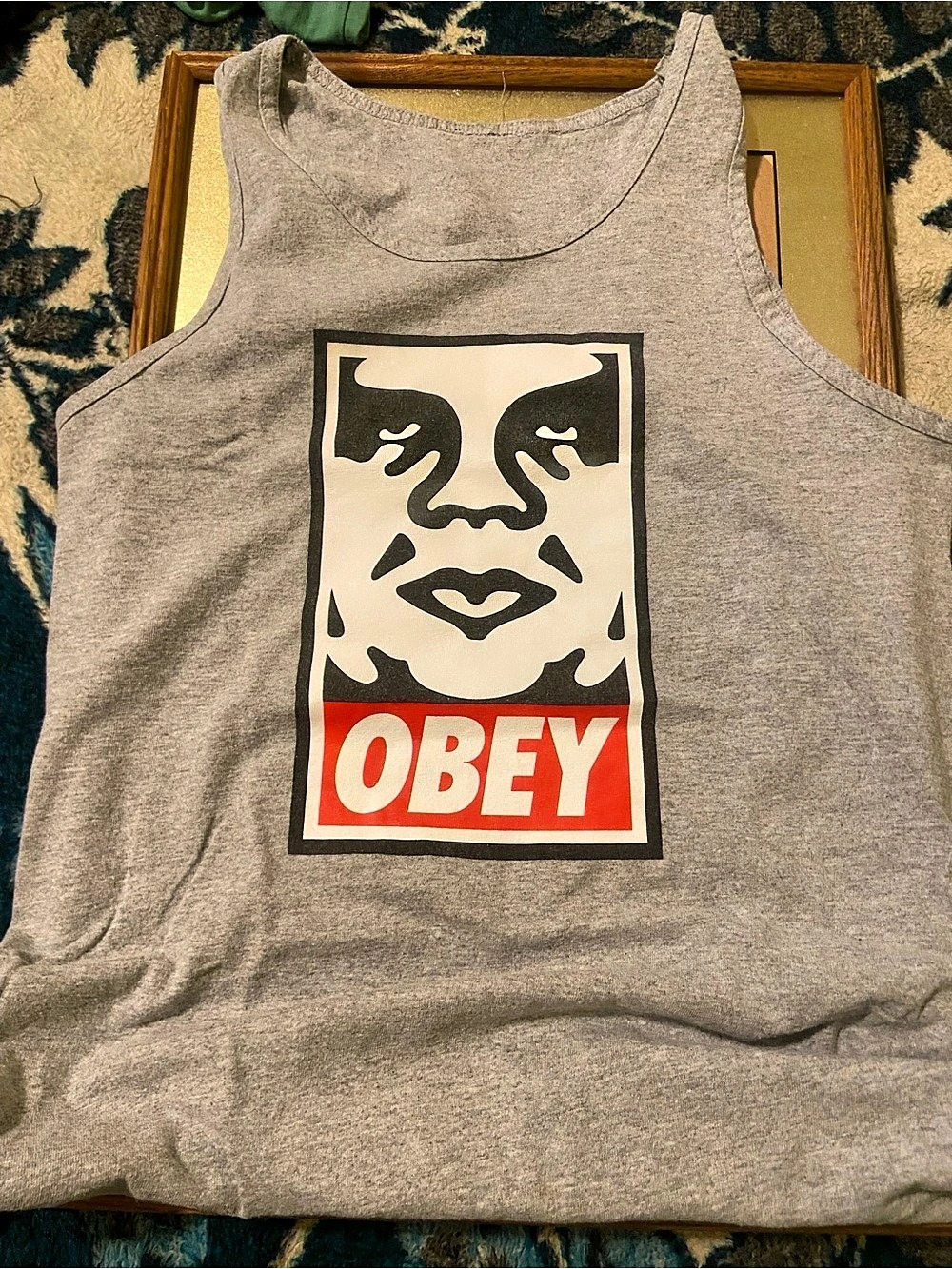 OBEY Graphic Tank Top in Gray